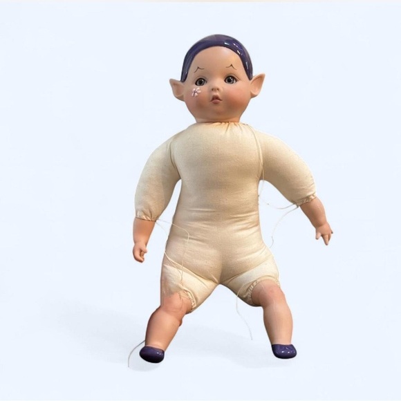 1980s Bell Ceramics Kay McKee Pixie Elf Doll 12 Inch Vintage Collectible - Picture 1 of 8